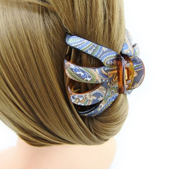 Hair Claw Clip Elegant Blue Bow Large Women Ponytail Holder  display picture 1